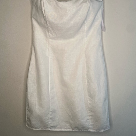 NWT AQUA Bloomingdale’s White Linen Square Neck Dress - Picture 3 of 7
